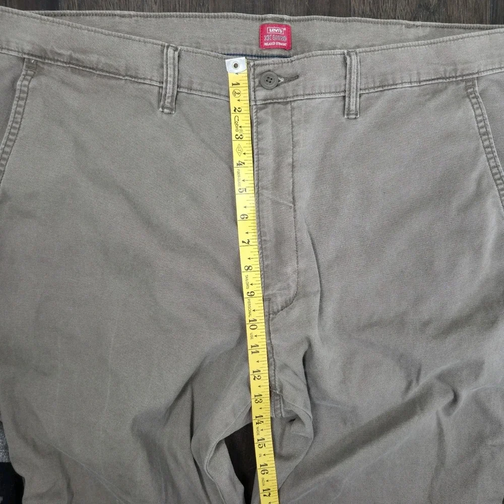 Levis XX Chino Relaxed Straight Pants Mens 40x30 (40x29) Gray Khaki Stretch Dad